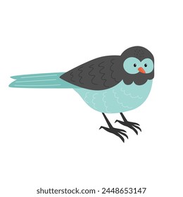 A cute bird on a white background. National Bird Day. flat. hand drawing style.