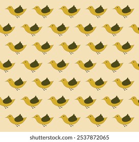 cute bird pattern on yellow background