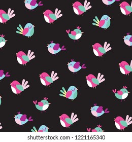 cute bird pattern vector