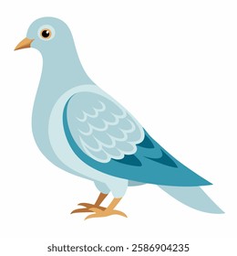 Cute bird pigeon .Illustration dove isolated on white background.Suitable for education poster ornithology ,children's books. Pro Vector