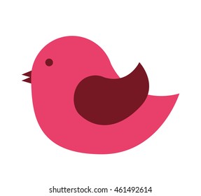 cute bird red icon isolated vector graphic
