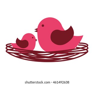 cute bird red icon isolated vector graphic