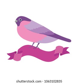 cute bird with ribbon
