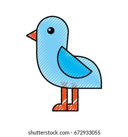 cute bird sea icon