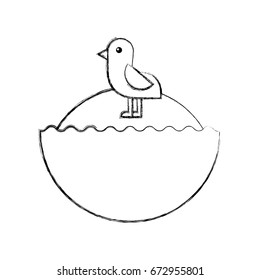 cute bird sea icon