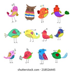 Cute bird set