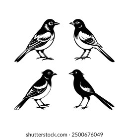 A Cute Bird Silhouette Illustration - Ideal for T-shirt Design, Hoodie Design, Pillow Cover Design, and More