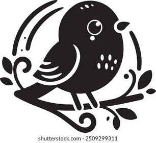 ilustração de arte vetorial de silhueta de pássaro bonito