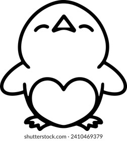 Cute Bird In simple line style