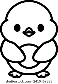 Cute Bird In simple line style