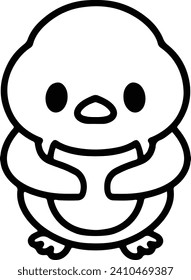 Cute Bird In simple line style