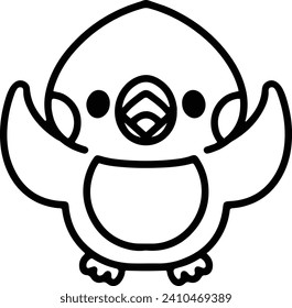 Pájaro lindo en estilo de línea simple