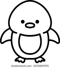 Cute Bird In simple line style
