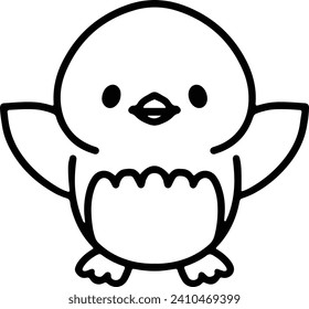 Cute Bird In simple line style