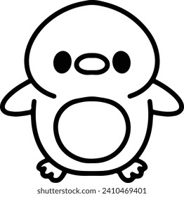 Cute Bird In simple line style