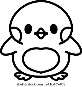 Cute Bird In simple line style