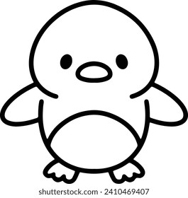 Cute Bird In simple line style