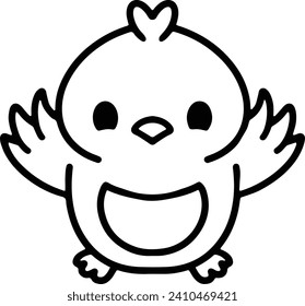 Cute Bird In simple line style