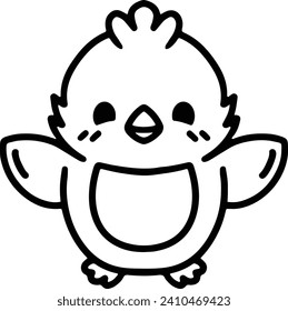 Cute Bird In simple line style
