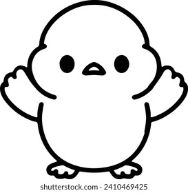 Cute Bird In simple line style