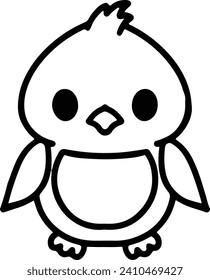 Cute Bird In simple line style