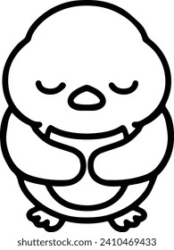 Pájaro lindo en estilo de línea simple