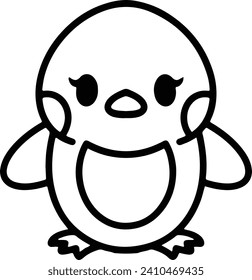 Pájaro lindo en estilo de línea simple