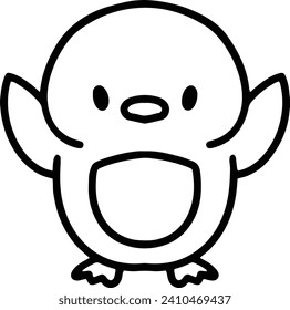 Cute Bird In simple line style