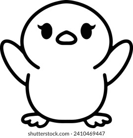 Pájaro lindo en estilo de línea simple