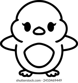 Pájaro lindo en estilo de línea simple