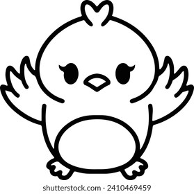 Cute Bird In simple line style