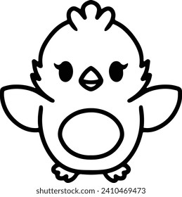 Pájaro lindo en estilo de línea simple