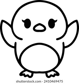 Pájaro lindo en estilo de línea simple