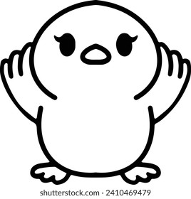 Cute Bird In simple line style