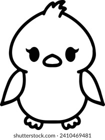 Pájaro lindo en estilo de línea simple