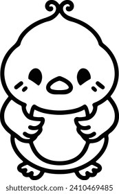 Pájaro lindo en estilo de línea simple
