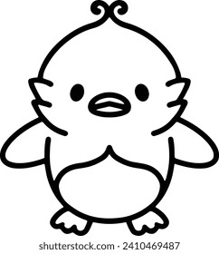 Cute Bird In simple line style