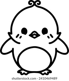 Cute Bird In simple line style