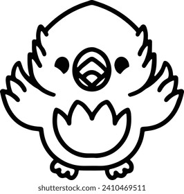Pájaro lindo en estilo de línea simple