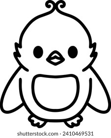 Cute Bird In simple line style