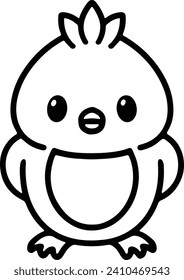 Cute Bird In simple line style
