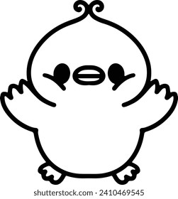Pájaro lindo en estilo de línea simple
