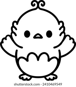 Cute Bird In simple line style