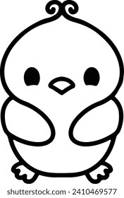 Pájaro lindo en estilo de línea simple
