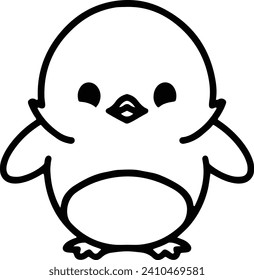Pájaro lindo en estilo de línea simple