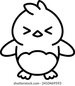 Cute Bird In simple line style