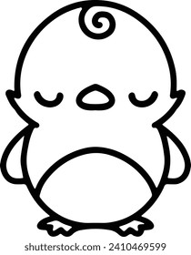 Cute Bird In simple line style