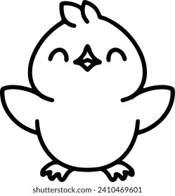 Pájaro lindo en estilo de línea simple