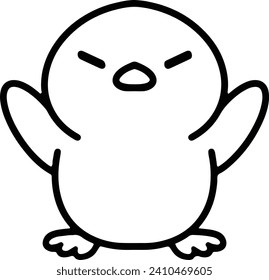 Cute Bird in einfacher Linienführung