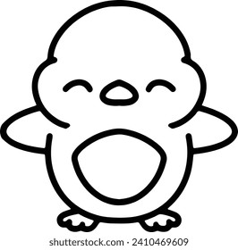 Cute Bird In simple line style